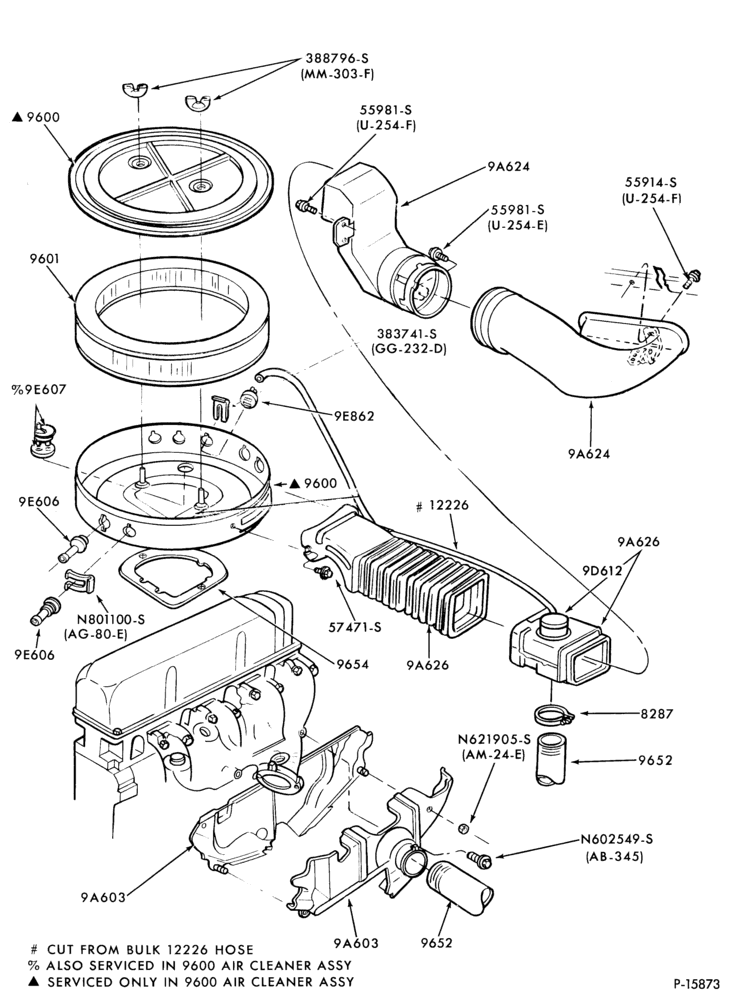 Схема 4 CYL. 2.3L (140 C.I.D.)-Air cleaner