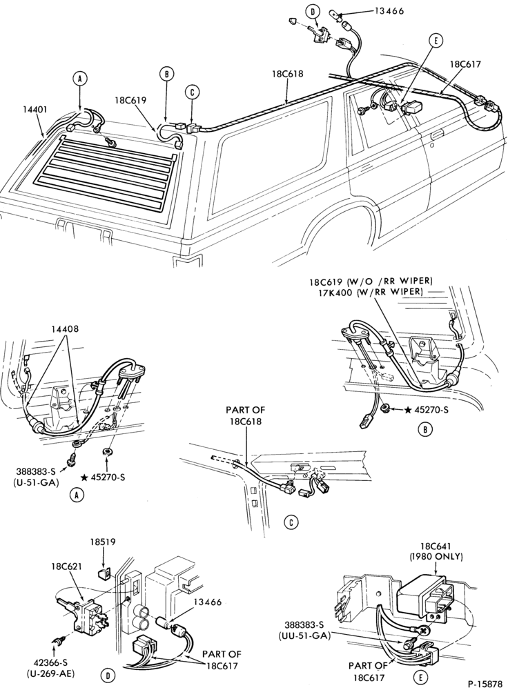 Схема AIR CONDITIONER-Back window defogger - body type 74