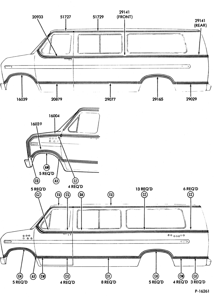 Схема EXTERIOR ORNAMENTATION - L.H. (SUPER VAN/WAGON)