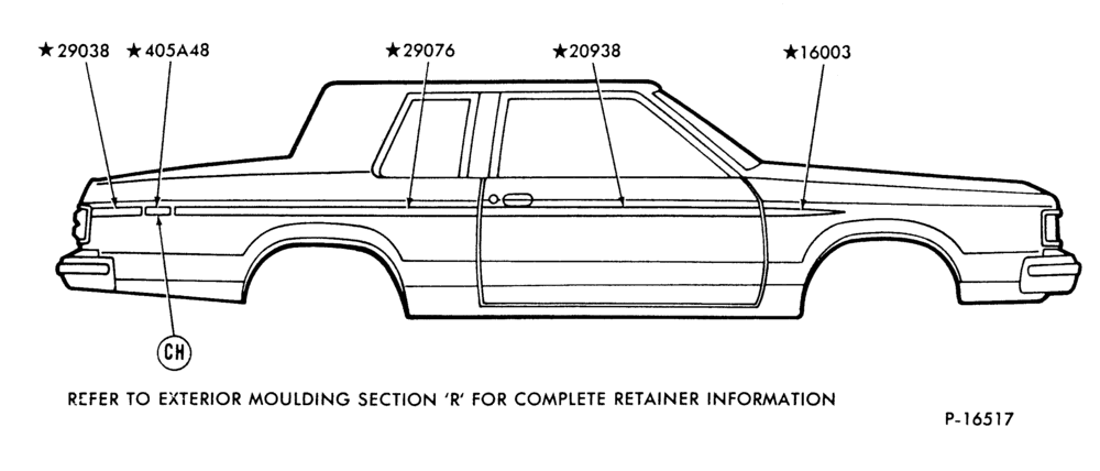 Схема BODY SIDE MOULDING UPPER - PRESSURE SENSITIVE - BODY TYPE 66