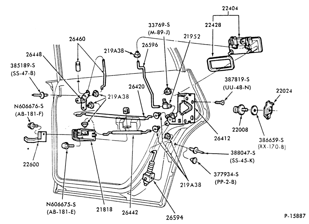 Схема BODY SIDES AND QUARTER-(rear door) - body type 54