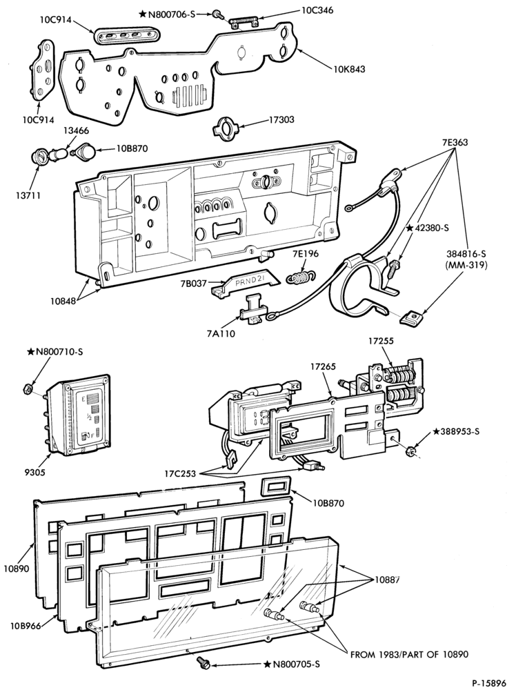 Схема Стартер, IGNITION AND HEADLAMP SWITCHES-Instrument cluster and related parts- w/electronic cluster