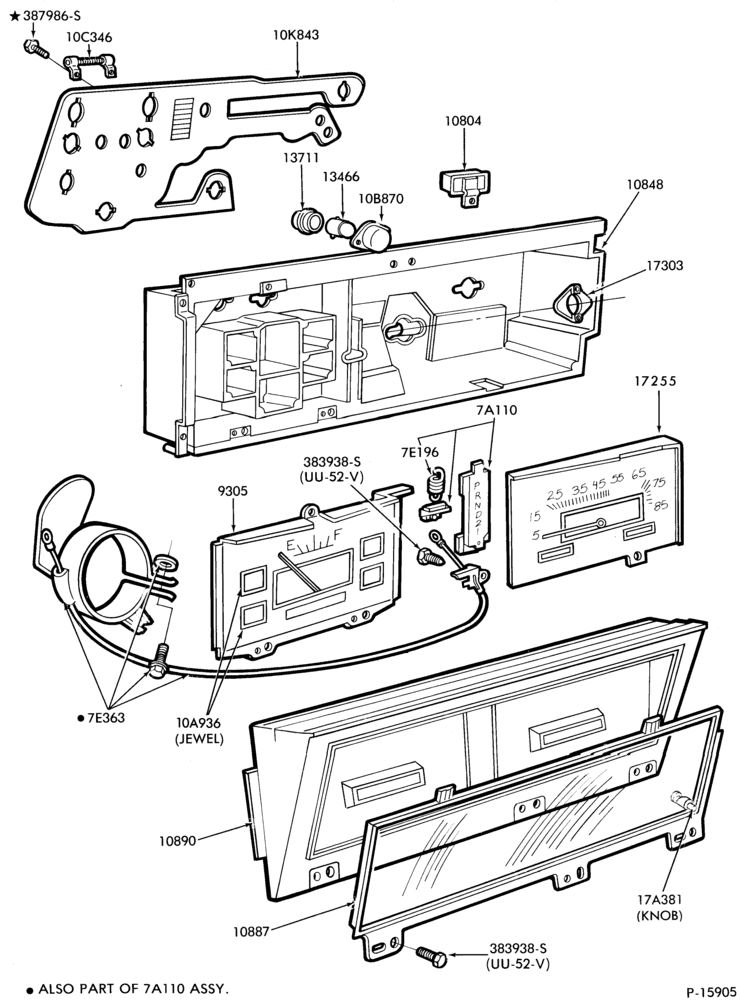 Схема Стартер, IGNITION AND HEADLAMP SWITCHES-Instrument cluster and related parts- w/o electronic cluster