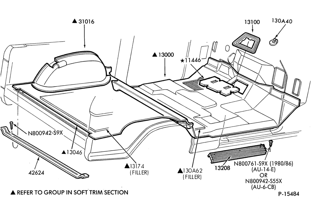 Схема SOFT, INTERIOR TRIM-Interior trim parts - floor carpets-U150
