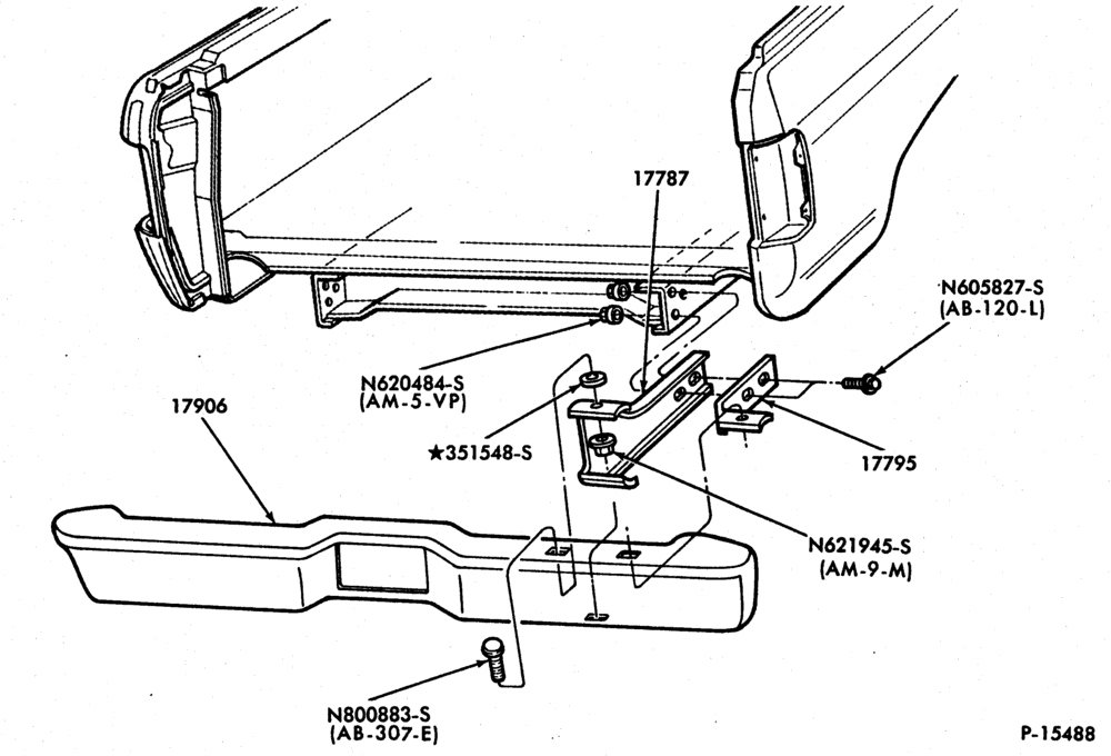 Схема BUMPERS-Rear bumper parts - B/T 99-w/o step-F100/350
