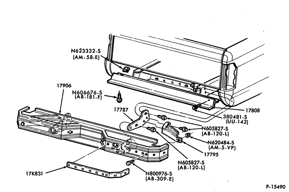 Схема BUMPERS-Rear bumper parts - w/step bumper-U150