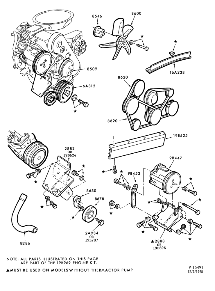 Схема AIR CONDITIONER-Compressor Installation- hang-on - 4 cyl.