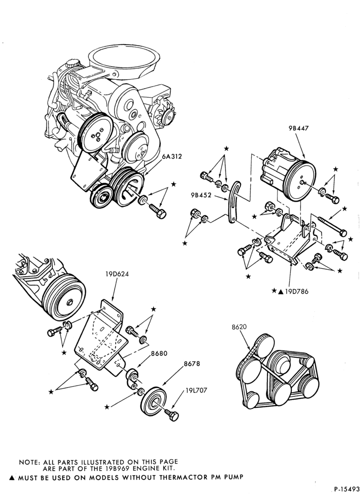 Схема AIR CONDITIONER-Compressor Installation- hang-on - 4 cyl.-T.C.