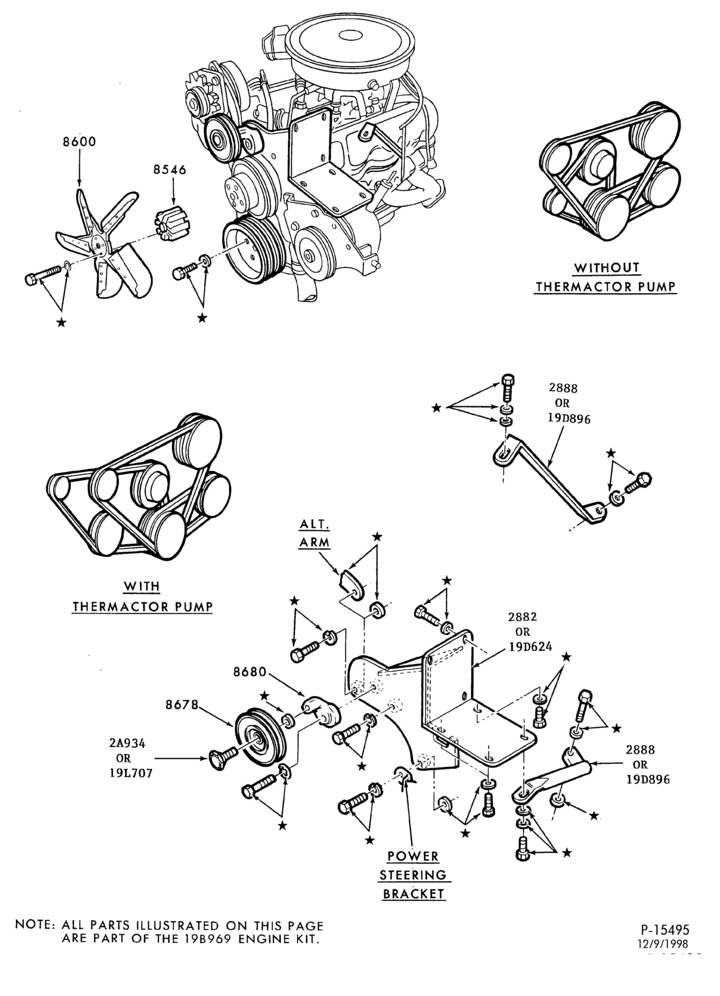 Схема AIR CONDITIONER-Compressor Installation - hang-on - 4 cyl.- 6 cyl.