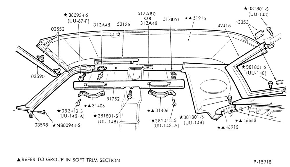 Схема SOFT, INTERIOR TRIM-Interior trim parts - body type 54
