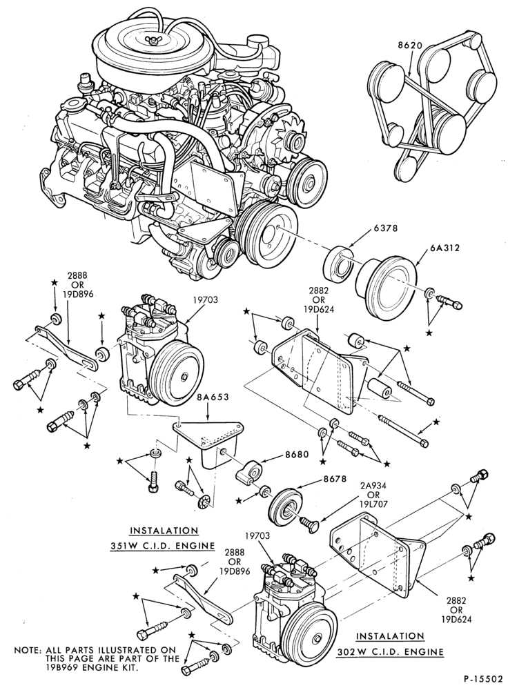 Схема AIR CONDITIONER-Compressor Installation- hang-on