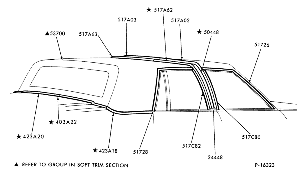 Схема ROOF AND BACK BELT FORMAL ROOF - BODY TYPE 54L