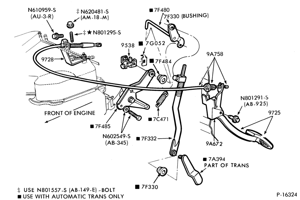 Схема 4 CYL. 1.6L (98 C.I.D.)-Accelerator linkage