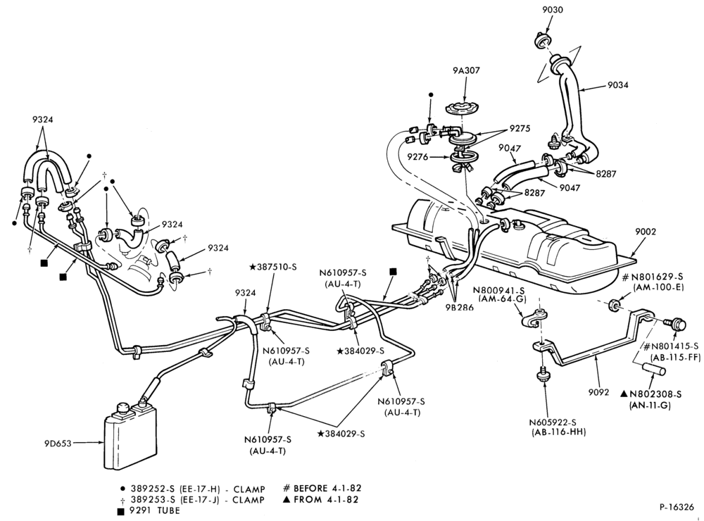 Схема 4 CYL. 1.6L (98 C.I.D.)-Fuel system