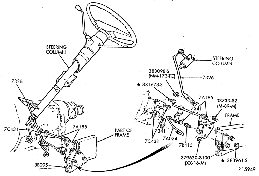 Схема A0T TYPE TRANSMISSION-Gearshaft controls-E100/250