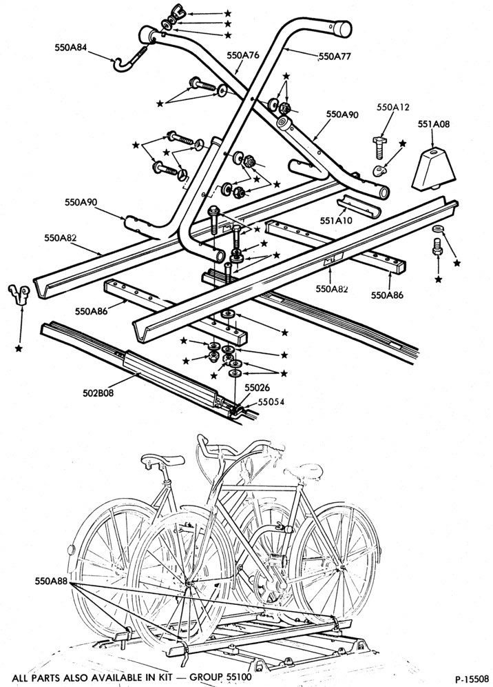 Схема LIFT/TAILGATE, LUGGAGE & BACK WINDOW-Bike rack
