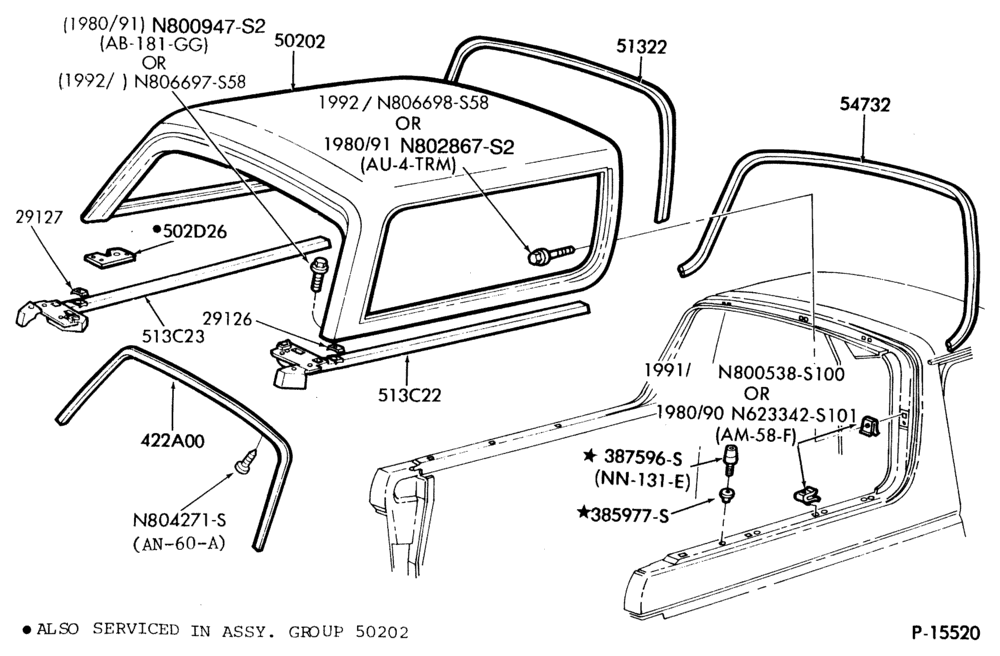 Схема ROOF-Roof panel (rear)-U150