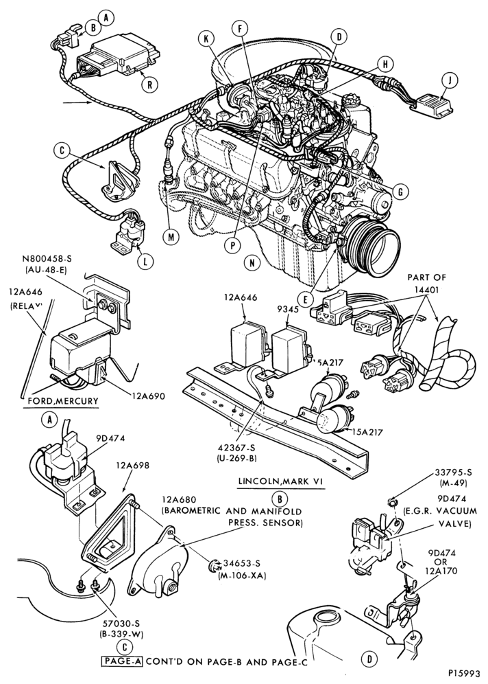 Схема 8 CYL. 5.0L (302 C.I.D.)-Electronic engine control (E.E.C. III)- Page A