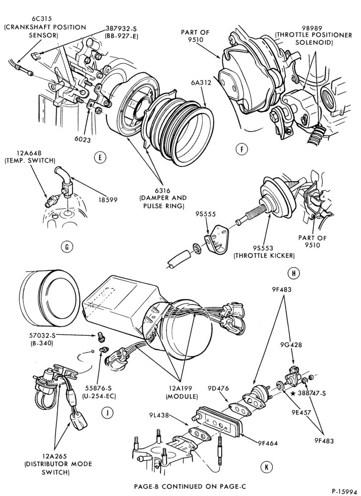 Схема 8 CYL. 5.0L (302 C.I.D.)-Electronic engine control (E.E.C. III)- Page B