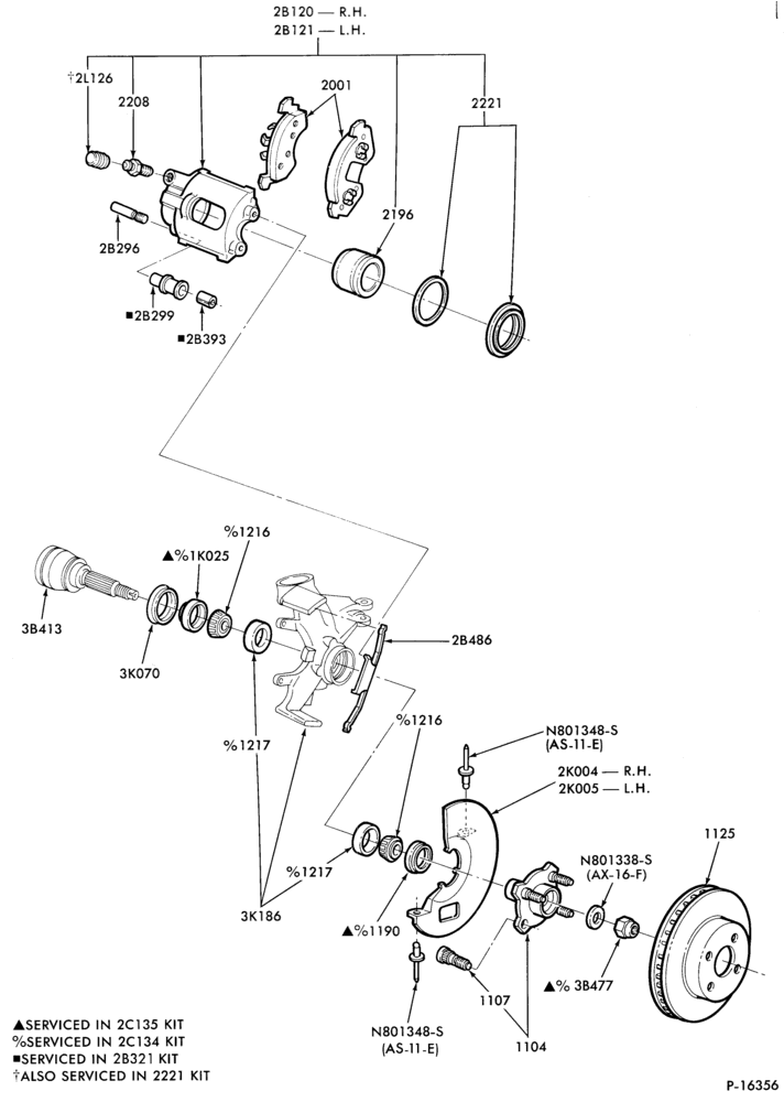 Схема BRAKES-Brake assy. - disc front-"Before 3/85"