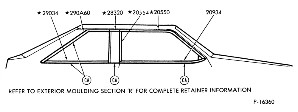 Схема WINDOW AND BELT - BODY TYPE 61
