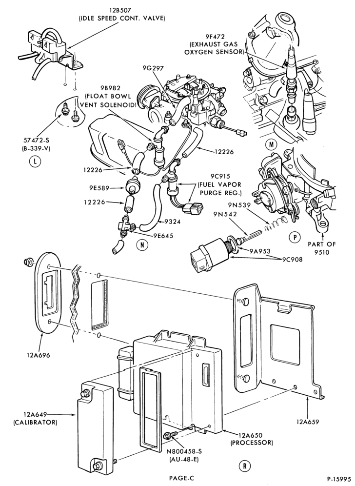 Схема 8 CYL. 5.0L (302 C.I.D.)-Electronic engine control (E.E.C. III)- Page C