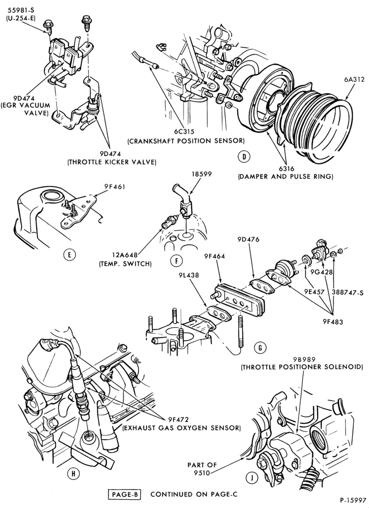 Схема 8 CYL. 5.0L (302 C.I.D.)-Electronic engine control (E.E.C. III)- Page B