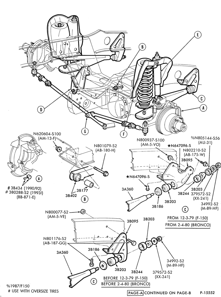 Схема FRONT SUSPENSION-FRONT SUSPENSION - single shock - w/o stamped axle - Page A-F150-4/W/D