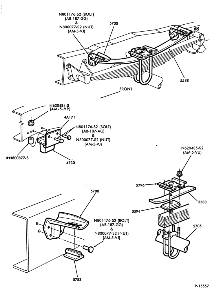 Схема REAR SUSPENSION-REAR SUSPENSION- auxiliary spring installation-F250/350-2/W/D