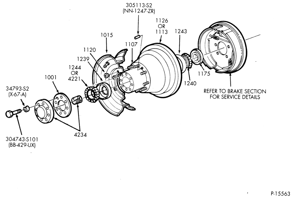 Схема Колёса, HUBS AND DRUMS-Rear wheel hub, bearings and related parts-F350,F(Super Duty)