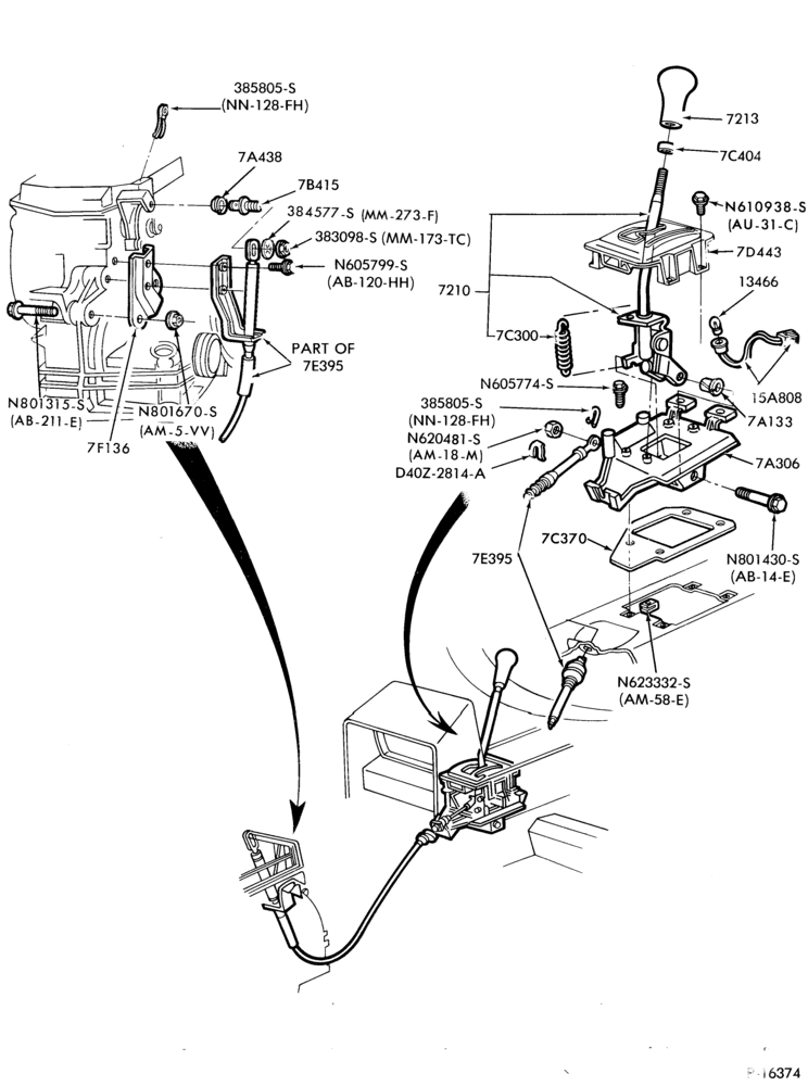Схема ATX TYPE - EXTERNAL PARTS-EXTERNAL PARTS- shift mechanism - floor or console mounted-C,MC,W,MW