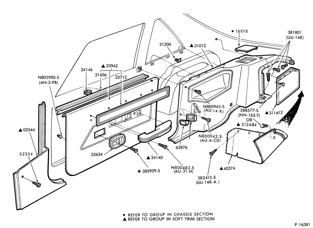 Схема SOFT, INTERIOR TRIM-Interior trim parts  - trim panels- body type 61