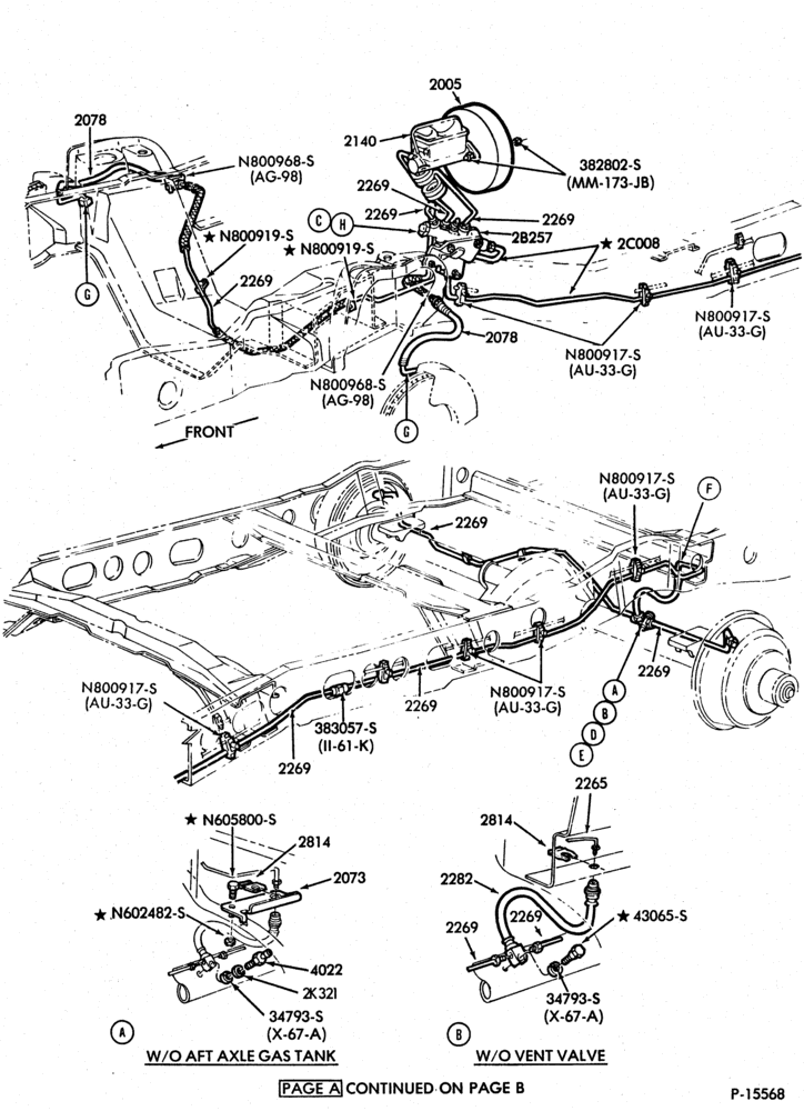 Схема BRAKES-Disc brake system (1980/86) - Page A-F100/350