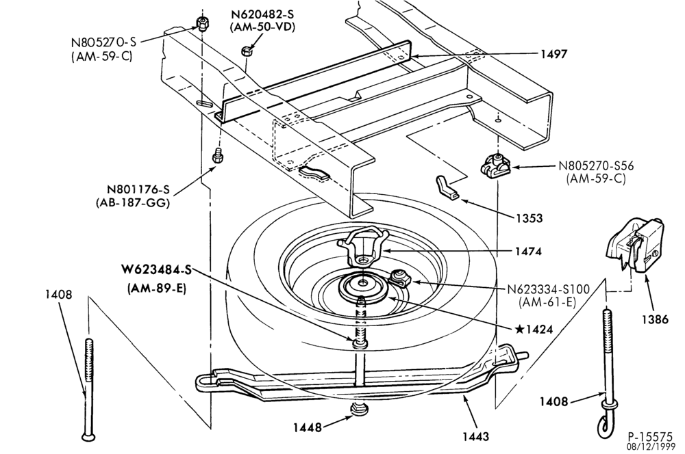Схема SPARE WHEEL CARRIERS-Spare wheel carriers - frame mounted - underbody mount-F150/350