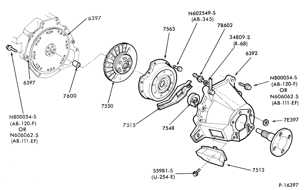 Схема EXTERNAL PARTS-Clutch plate, pressure plate - 4 cyl.-All