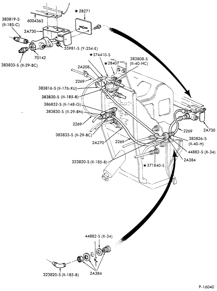 Схема BRAKE SYSTEMS-Front brake air limiting valves-F-FT600/900