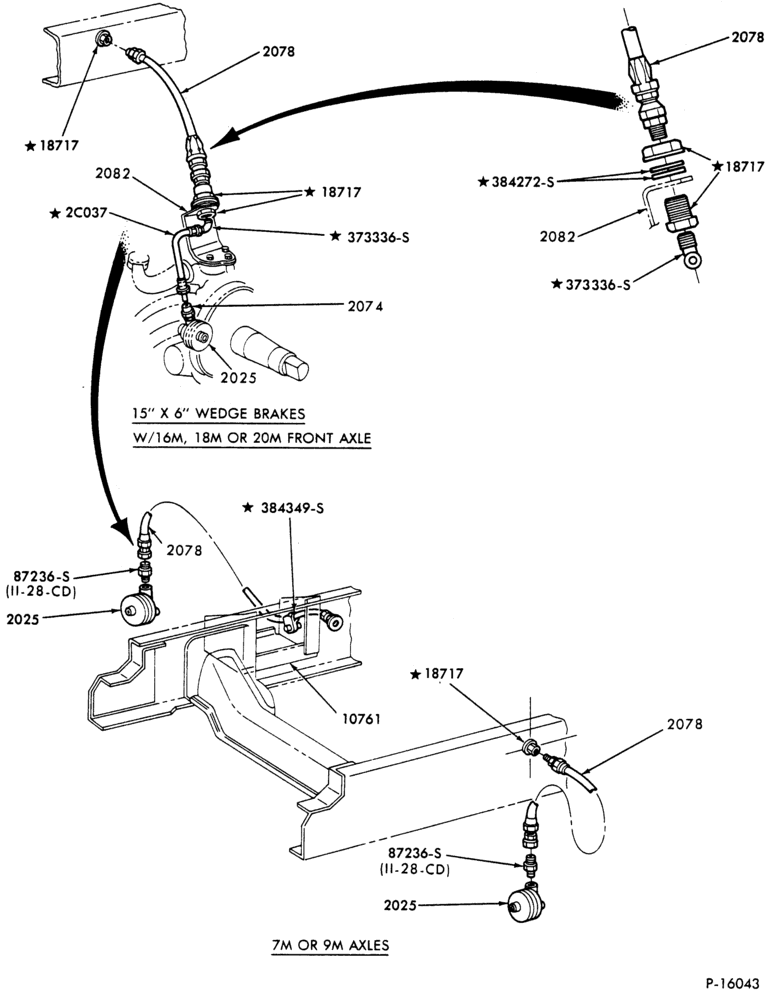 Схема BRAKE SYSTEMS - AIR-Air brake system  - Front axle jounce hoses - Page A-B700