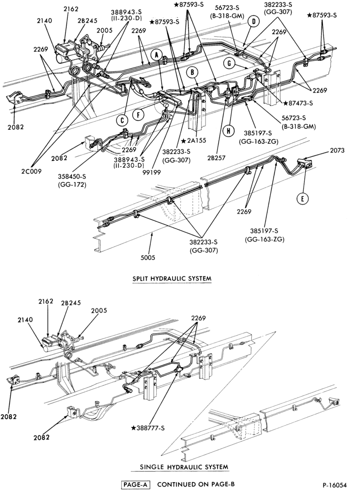 Схема BRAKE SYSTEMS - HYDRAULIC-(1980/82) - split-w/hydraulic booster - Page A-B600/700