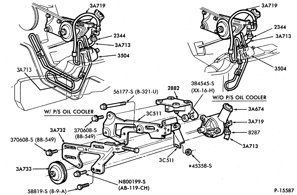 Схема STEERING-(1980/82) - 8 cyl. 351M (5.8L) and 400 (6.6L)-U150