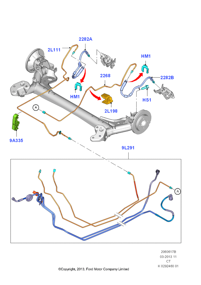 Схема Задние тормозные трубки, With 4 Wheel Disc-Brake; 24.06.2013–01.08.2019