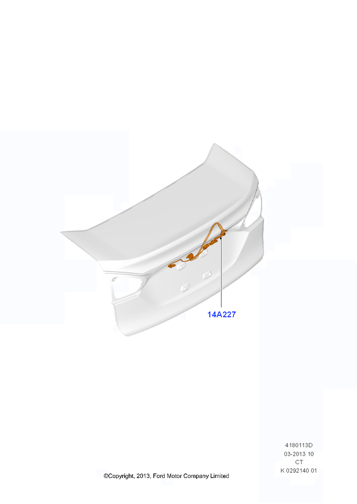 Схема Проводка дверей, 4 Door Sedan, Decklid; 29.04.2013–01.08.2019