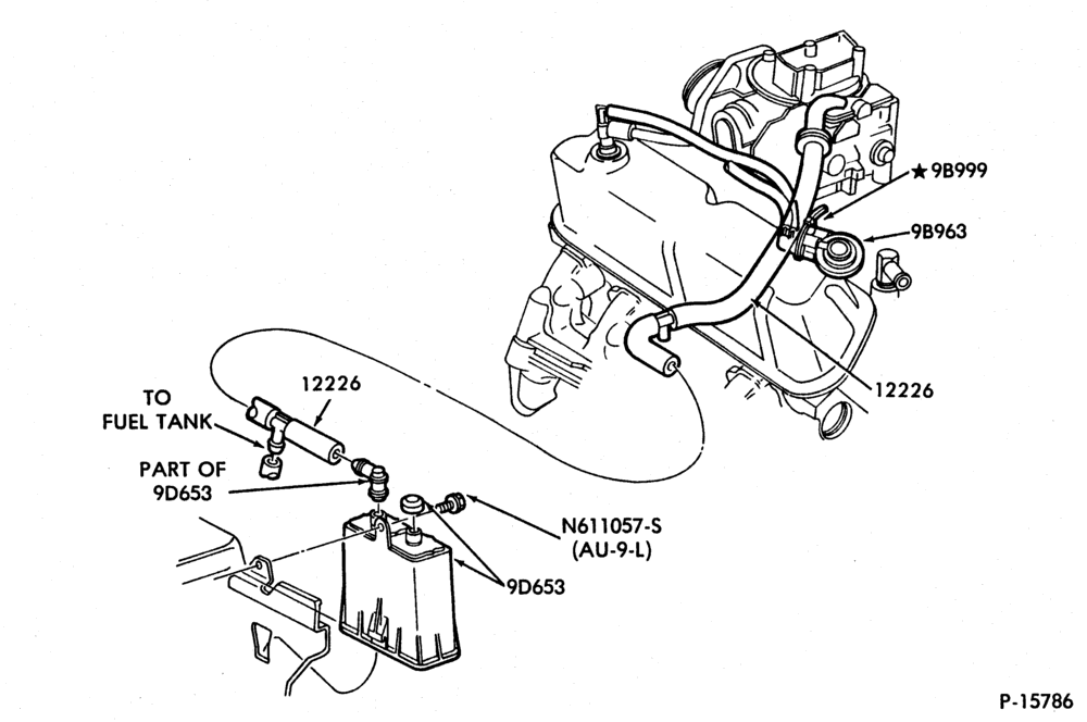 Схема 8 CYL. 5.0L (302 C.I.D.)-GAS ()-F100/250,U150-exc. Calif.