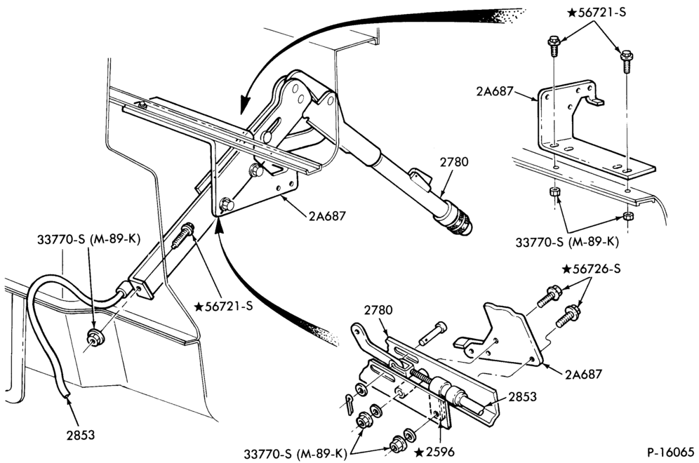 Схема PARKING BRAKES-Parking brake system  - Lever- instrument panel mounted-B600/700