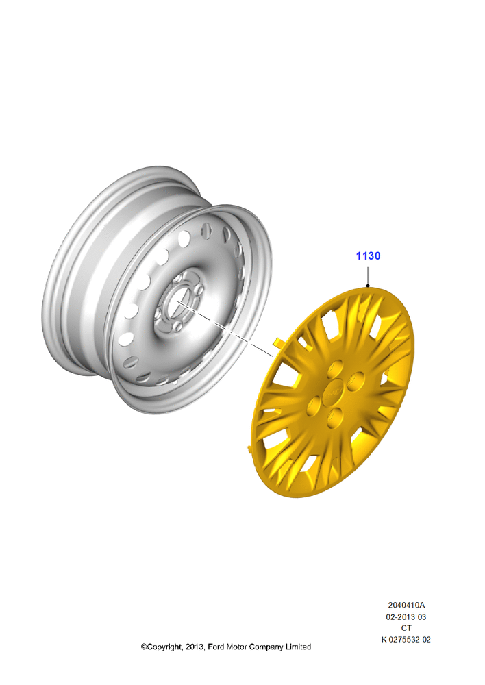 Схема Wheel Ornamentation, 6J x 15" Steel Wheel, With 15" Wheels, For Steel Wheels; 29.04.2013–01.08.2019