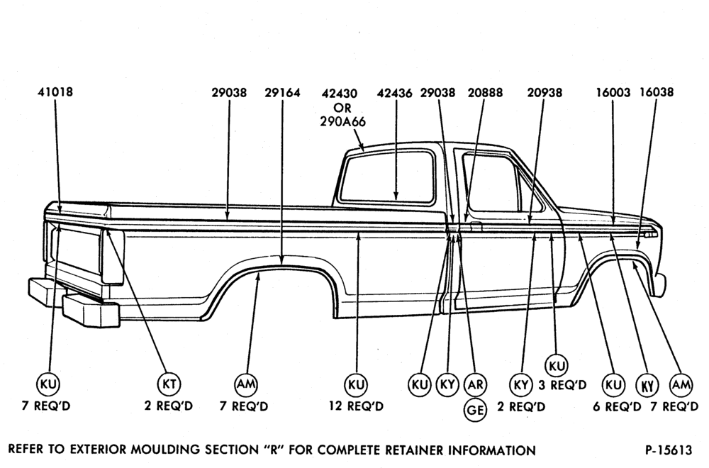 Схема REGULAR CAB BODY SIDE UPPER - W/O VINYL INSERT