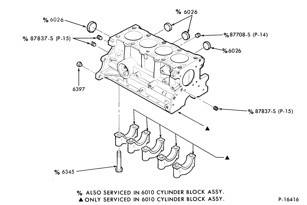 Схема 4 CYL. 1.6L (98 C.I.D.) & 1.9L (116 C.I.D.)-Cylinder block plugs