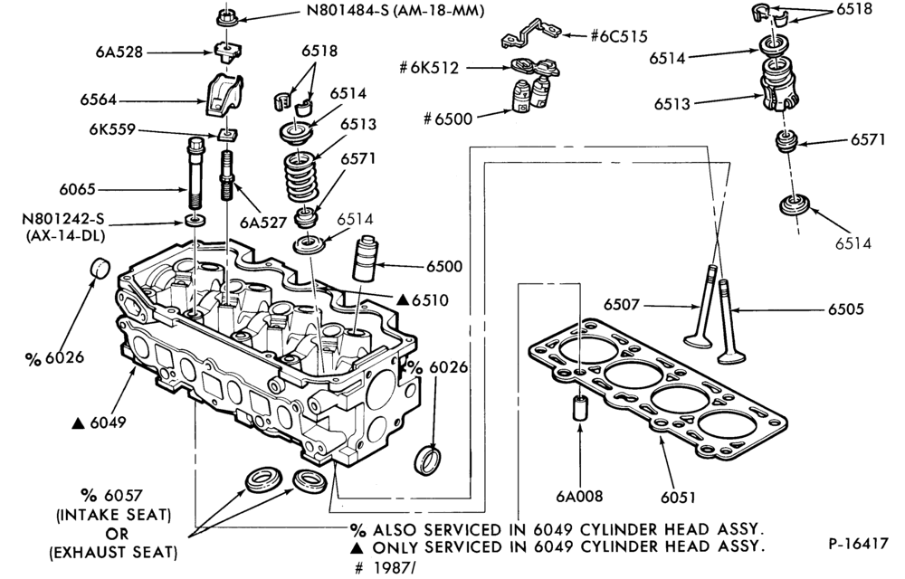 Схема 4 CYL. 1.9L (116 C.I.D.)-Cylinder head, valves, rocker arm and related parts