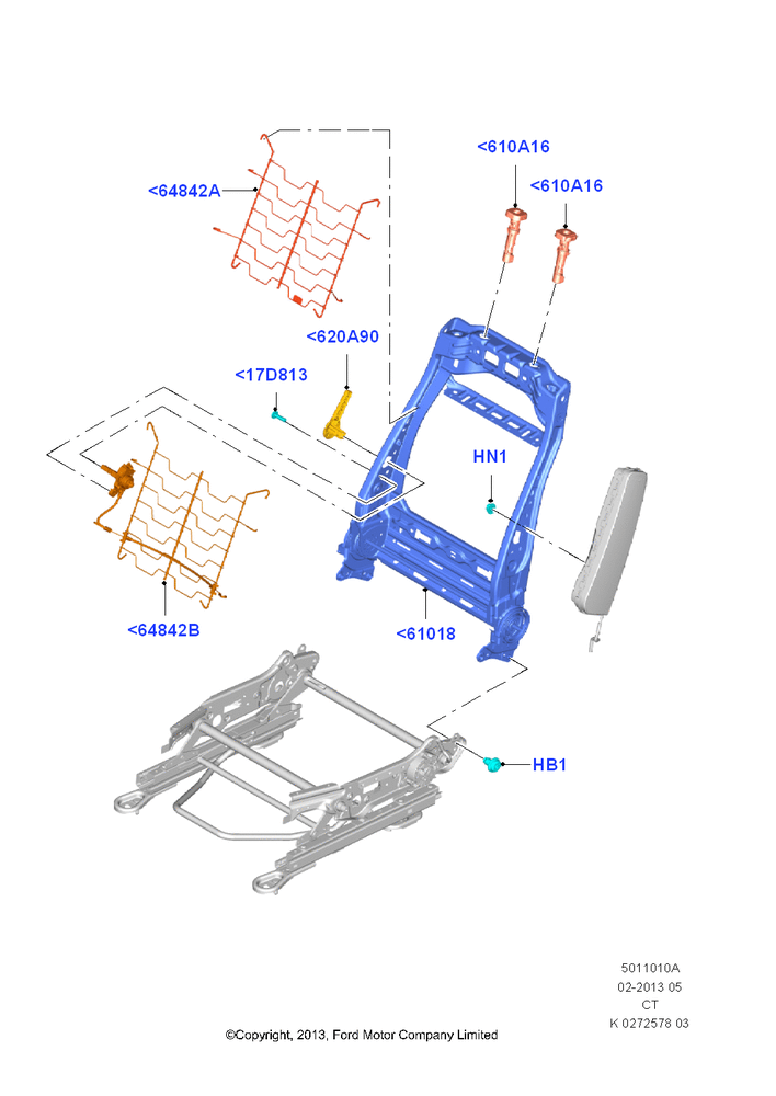 Схема Спинка переднего сиденья, With Low Back Front Seats; 29.04.2013–01.08.2019
