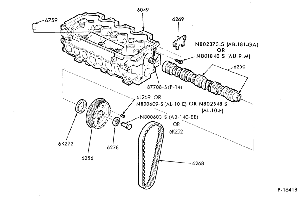 Схема 4 CYL. 1.9L (116 C.I.D.)-Camshaft and related parts