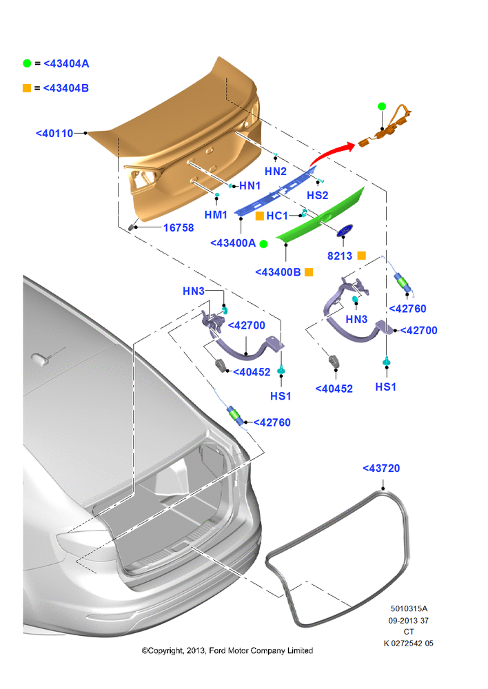 Схема Дверь багажника, 4 Door Sedan; 29.04.2013–01.08.2019